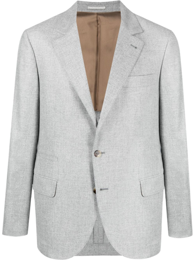 Brunello Cucinelli Single-breasted Suit Jacket In Grey