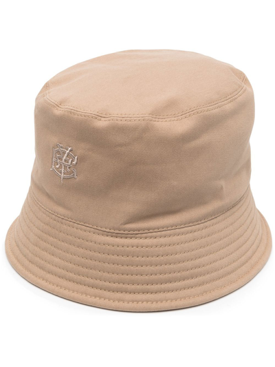 Eleventy Logo Embroidered Bucket Hat In Neutrals