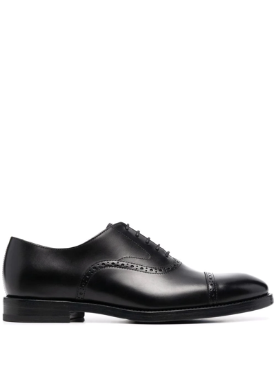 Brunello Cucinelli Brogue Lace-up Leather Shoes In Black