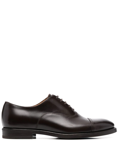 Brunello Cucinelli Lace-up Leather Oxford Shoes In Brown