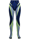 Paolina Russo Colour-block Ribbed Trousers In Blue