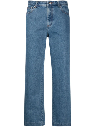 Apc High-rise Cropped Jeans In Multicolor