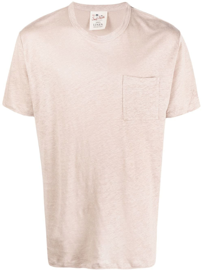 Mc2 Saint Barth Ecstasea Linen T_shirt In Neutrals