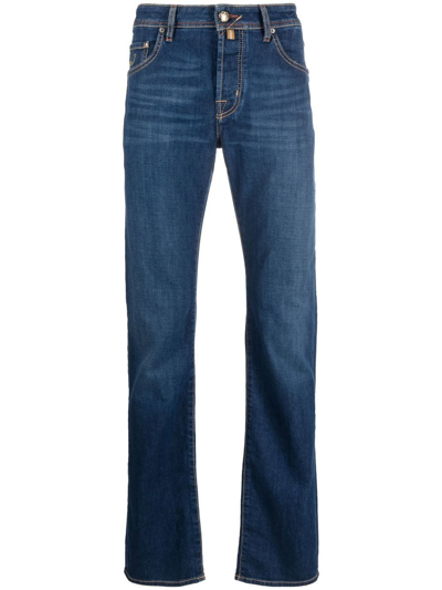 Jacob Cohen Straight-leg Mid-rise Jeans In Blau