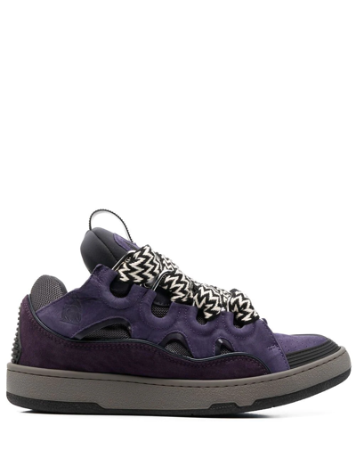 Lanvin Curb Lace-up Sneakers In Black