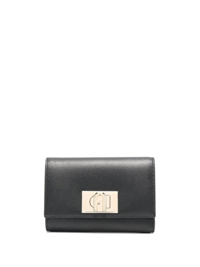 Furla 1927 Grained-effect Wallet In O6000 Nero