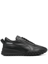 Dsquared2 Legend Lace-up Leather Sneakers With Rubber Sole In Black