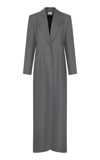 Beare Park Tailored Wool Wrap Coat In Grey,neutral