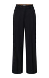 BEARE PARK RELAXED PLEATED WOOL PANTS