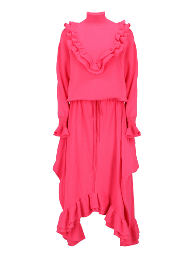 Stella Mccartney Wool Long Dress In Pink