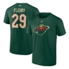FANATICS FANATICS BRANDED MARC-ANDRE FLEURY GREEN MINNESOTA WILD AUTHENTIC STACK NAME & NUMBER T-SHIRT