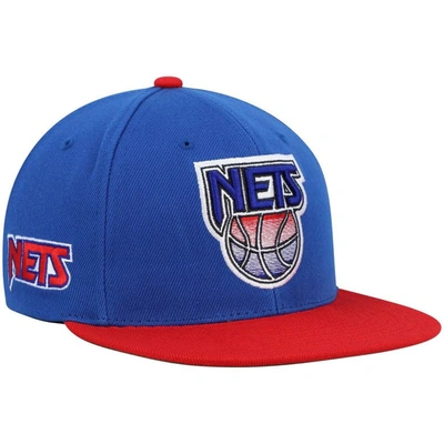 Mitchell & Ness Men's  Blue, Red New Jersey Nets Hardwood Classics Core Side Snapback Hat In Blue,red