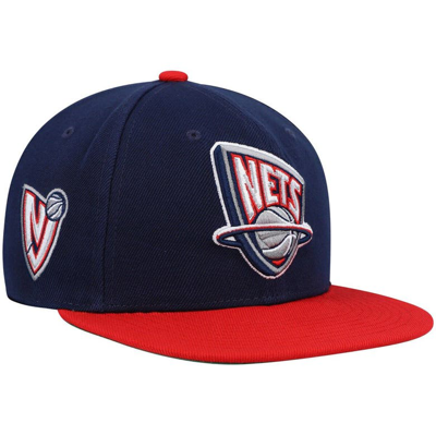 Mitchell & Ness Men's  Navy, Red New Jersey Nets Hardwood Classics Core Side Snapback Hat In Navy,red