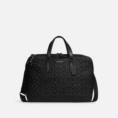 Coach Outlet Graham Slim Brief In Signature Leather In Black