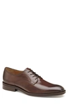 Johnston & Murphy Meade Plain Toe Derby In Mahogany Italian Calfskin