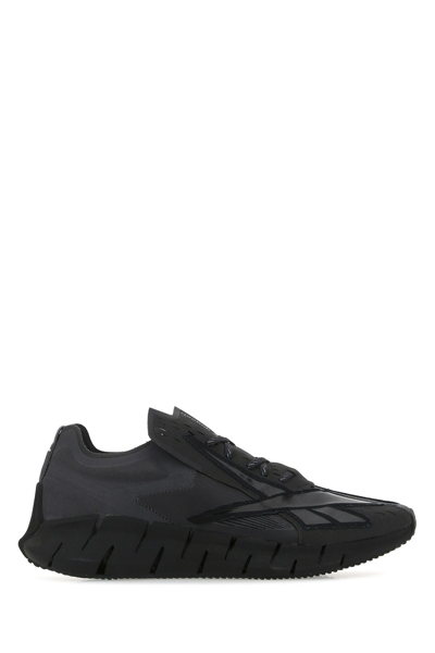Reebok Maison Margiela Project 0 Zs Memory Of Logo-appliquéd Rubber-trimmed Felt Sneakers In Black