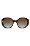 Fendi Gradient Brown Geometric Ladies Sunglasses Fe40045i 55f 54