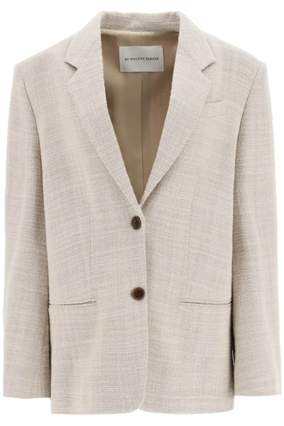 By Malene Birger Cotton-blend Oversized Rosettan Blazer In Nature