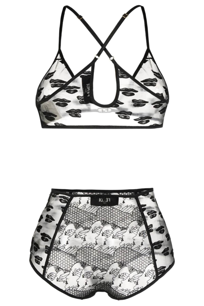 Fendi High-waisted Lace Lingerie Set In Black