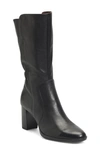 Brn Ellen Gathered Back Boot In Black Leather