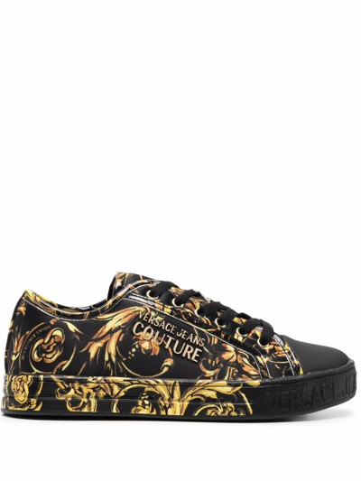 Versace Jeans Women's Black Leather Trainers