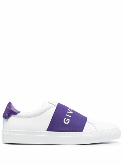 Givenchy White & Purple Elastic Urban Knots Trainers