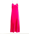Dannijo Acid Pink Lace-trim Maxi Slip Dress In Acid Pink