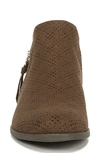 Dr. Scholl's Dr. Scholls Rate Zip Bootie In Chocolate Perforated Fabric