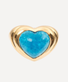 MISSOMA 18CT GOLD PLATED BRASS BLUE QUARTZ JELLY HEART RING