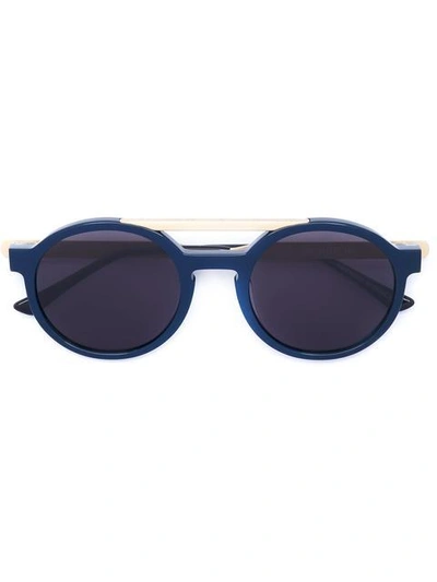 Thierry Lasry Fancy Round Brow-bar Sunglasses, Blue