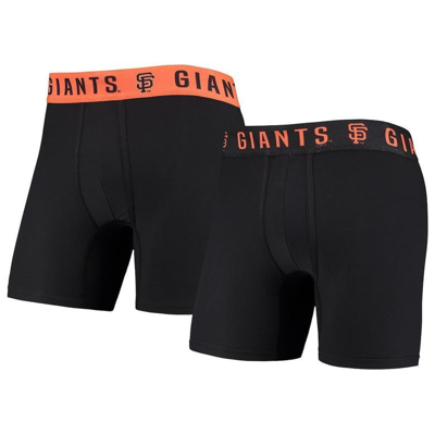Concepts Sport Men's  Black, Orange San Francisco Giants Two-pack Flagship Boxer Briefs Set In Black,orange