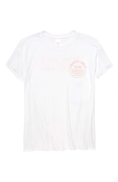 Nordstrom Kids' Graphic Tee In White- Pink Liberty Swim