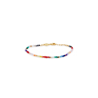 Anna Lou Iris Light 18kt Gold-plated Beaded Bracelet In Multicoloured