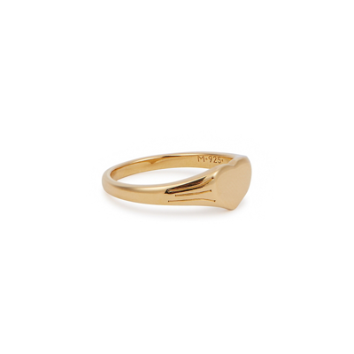 Missoma Engravable Heart 18kt Gold-plated Signet Ring