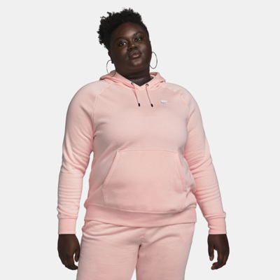 Nike Sportswear Essential Women's Fleece Pullover Hoodie In Atmosphere/white