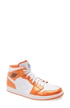 Jordan Air  1 Mid Se Basketball Shoe In Electro Orange/ Black/ White