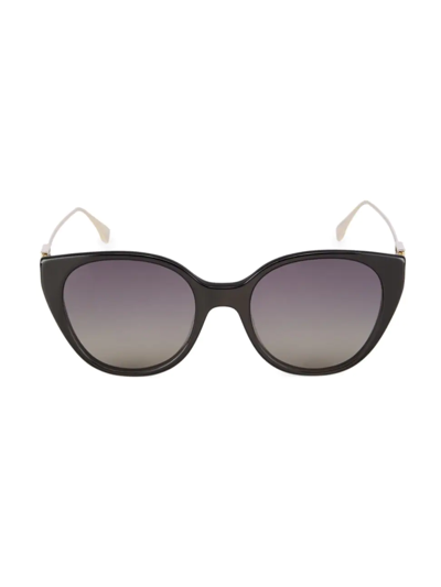 Fendi Baguette Cat Eye Sunglasses In Shiny Black