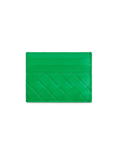 Bottega Veneta Men's Intrecciato Leather Card Case In Peridotfum