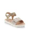 GEOX LITTLE GIRL'S HAITI METALLIC STRAP SANDALS