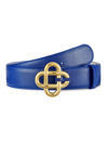 Casablanca Masao San Logo Buckle Leather Belt In Blue