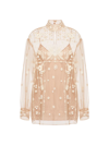 VALENTINO WOMEN'S SHEER FLORAL-EMBROIDERED BLOUSE