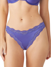 Wacoal Softly Styled High-leg Lace-trim Bikini Underwear 841301 In Orient Blue