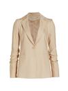 Alice And Olivia Pailey Fitted Notch-collar Blazer In Sand