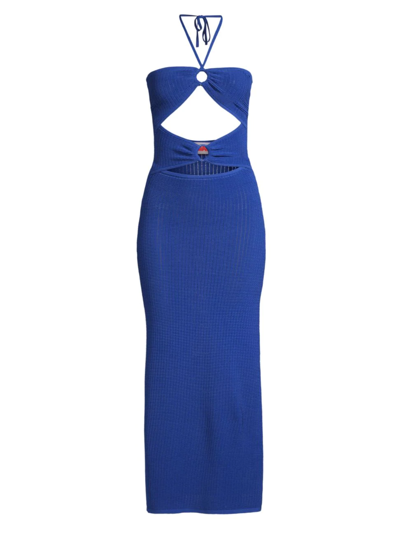 Solid & Striped The Ariana Cutout Knit Maxi Dress In Lapis Blue | ModeSens
