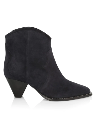 Isabel Marant Darizo Suede Bootie In Faded Black
