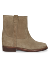 Isabel Marant Susee Suede Western Ankle Booties In Nude & Neutrals