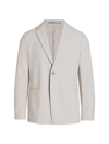Theory Clinton Slim-fit Unstructured Crinkled Nylon-blend Blazer In Putty
