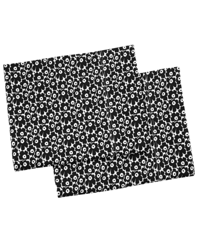 Marimekko Pikkuinen Unikko Standard Pillowcase Pair In Black Pikkuinen