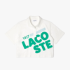 LACOSTE WOMEN'S LOOSE FIT PRINTED ORGANIC COTTON POLO - 40