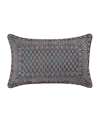 Five Queens Court Leah Boudoir Decorative Pillow,13" X 21" In Blue